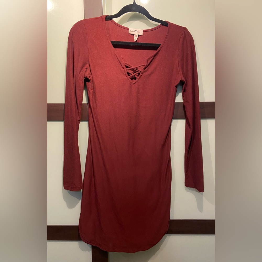 Derek Heart baby doll dress; Maroon color